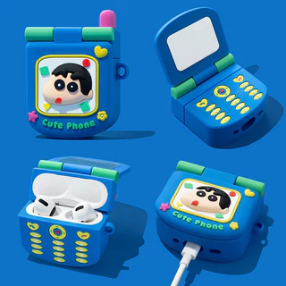 (AirPods Pro3) เคสกระจกสําหรับ AirPods4/4ANC/1/2/3/Pro/Pro2/Pro3 เคสซิลิโคนอ่อนนุ่มพร้อมคาราบิเนอร์