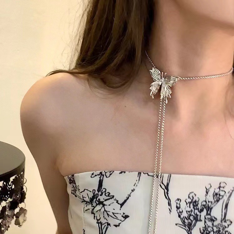 โลหะของเหลวผีเสื้อสาวร้อนดึงออกปรับสร้อยคอ,โซ่เอว,แขนโซ่มัลติฟังก์ชั่โซ่