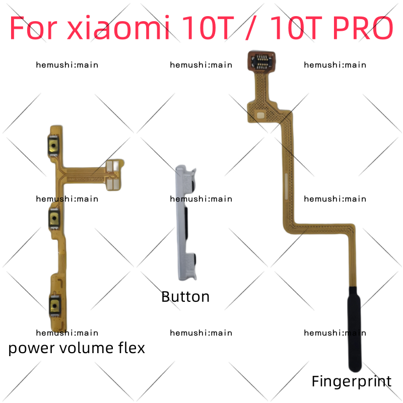 สําหรับ xiaomi 10T 10T PRO กลับบ้านปุ่มสแกนลายนิ้วมือเซ็นเซอร์กลับปุ่มปรับระดับเสียงสวิตช์ไฟเปิดปุ่ม Flex สาย