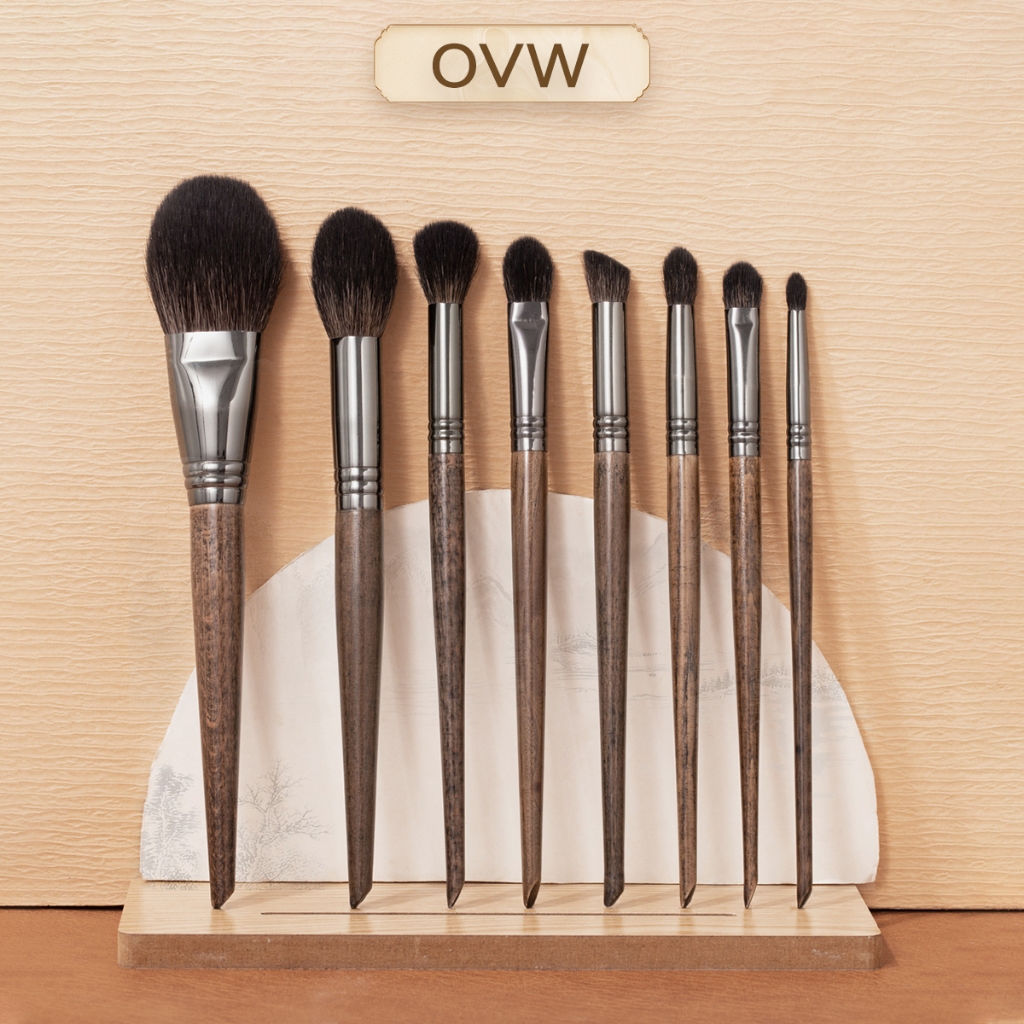 OVW 8pcs natural goat hair eye shadow makeup brush set XQ357810111219