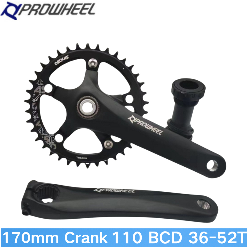 Prowheel 110BCD ข้อเหวี่ยงจักรยาน ความยาวทอง 170 มม. สําหรับจักรยานเสือหมอบ Built in sealnium OUNTE TT พร้อมแผ่น BB86 Deckas ชุดข้อเหวี่ยงมียางและทนทาน
