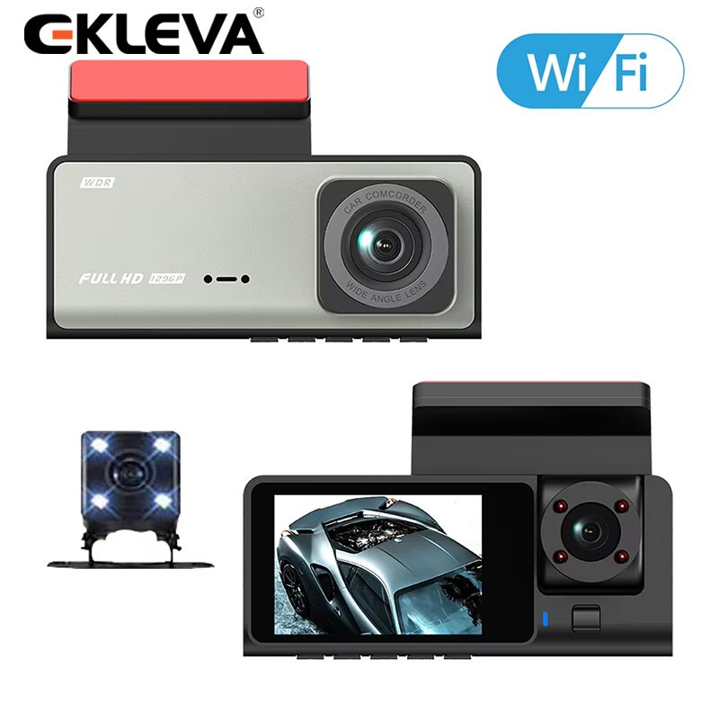 EKLEVA Dash Cam, 1296P Front Dashcam, WiFi Dash Camera สําหรับรถยนต์พร้อม App, Night Vision, Mini Hi