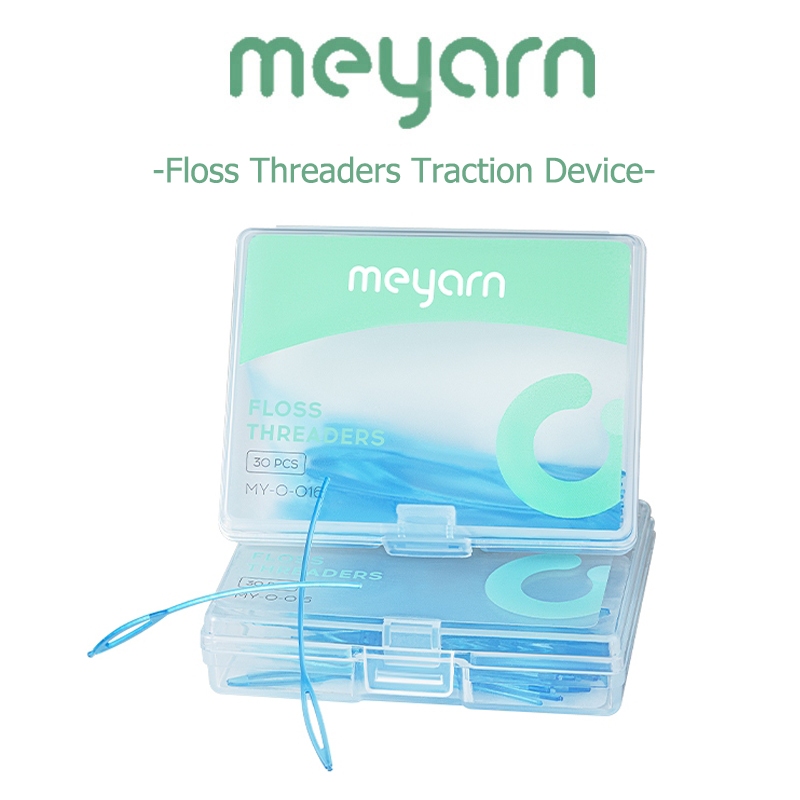 MEYARN 30 ชิ ้ น Floss Threaders Traction อุปกรณ ์ สําหรับจัดฟัน 4.5 ซม