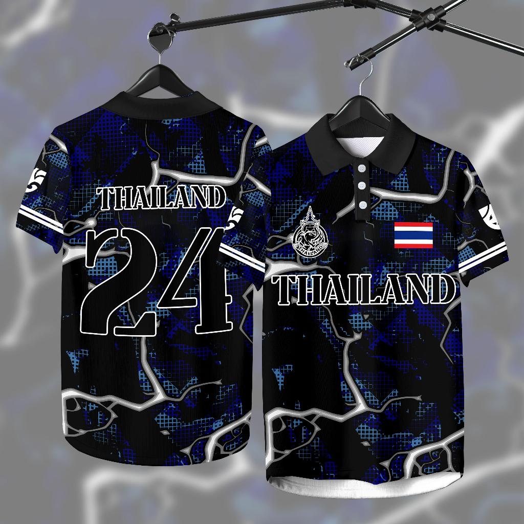 [OFSDIY] เสื้อทีมชาติไทย เสื้อฟุตบอลเสื้อโปโล เสื้อฟุตบอลกีฬากลางแจ้ง