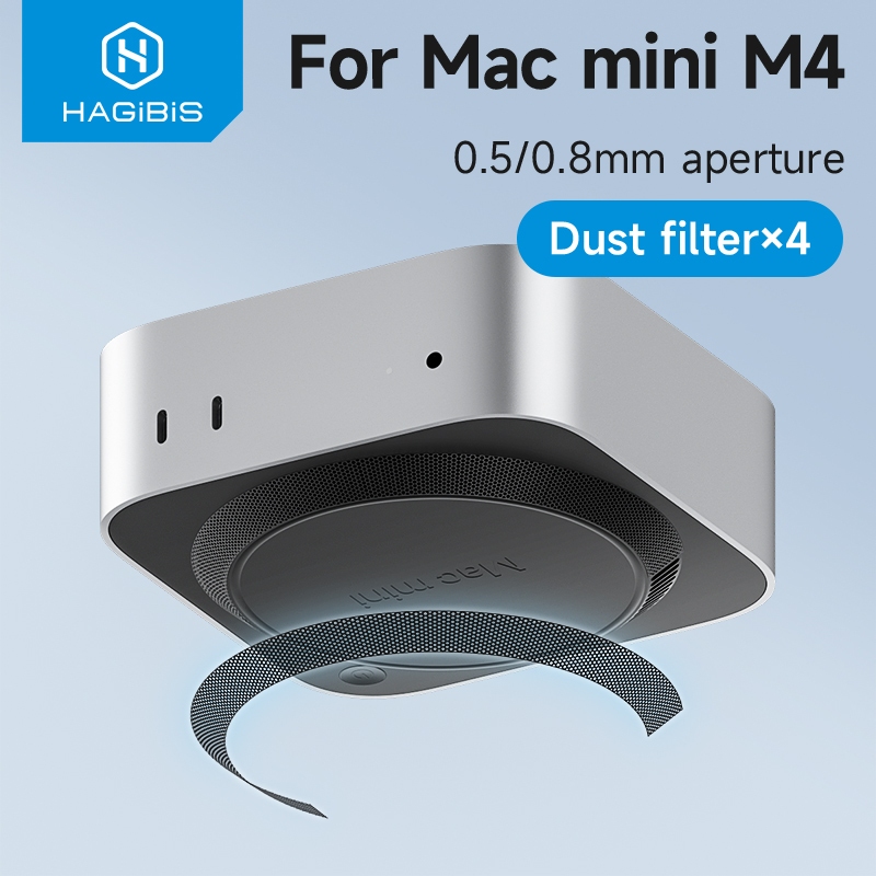 Hagibis ฝุ่นตาข่ายกรองสําหรับ Mac mini M4/M4 Pro 2024 กันฝุ่นสุทธิ 4PCS Cooler พัดลมกรองฝุ่นตาข่ายคอมพิวเตอร์ PVC Cover