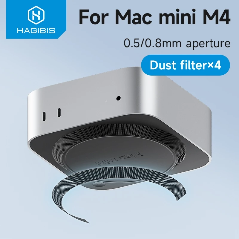 Hagibis ฝุ่นตาข่ายกรองสําหรับ Mac mini M4/M4 Pro 2024 กันฝุ่นสุทธิ 4PCS Cooler พัดลมกรองฝุ่นตาข่ายคอมพิวเตอร์ PVC Cover