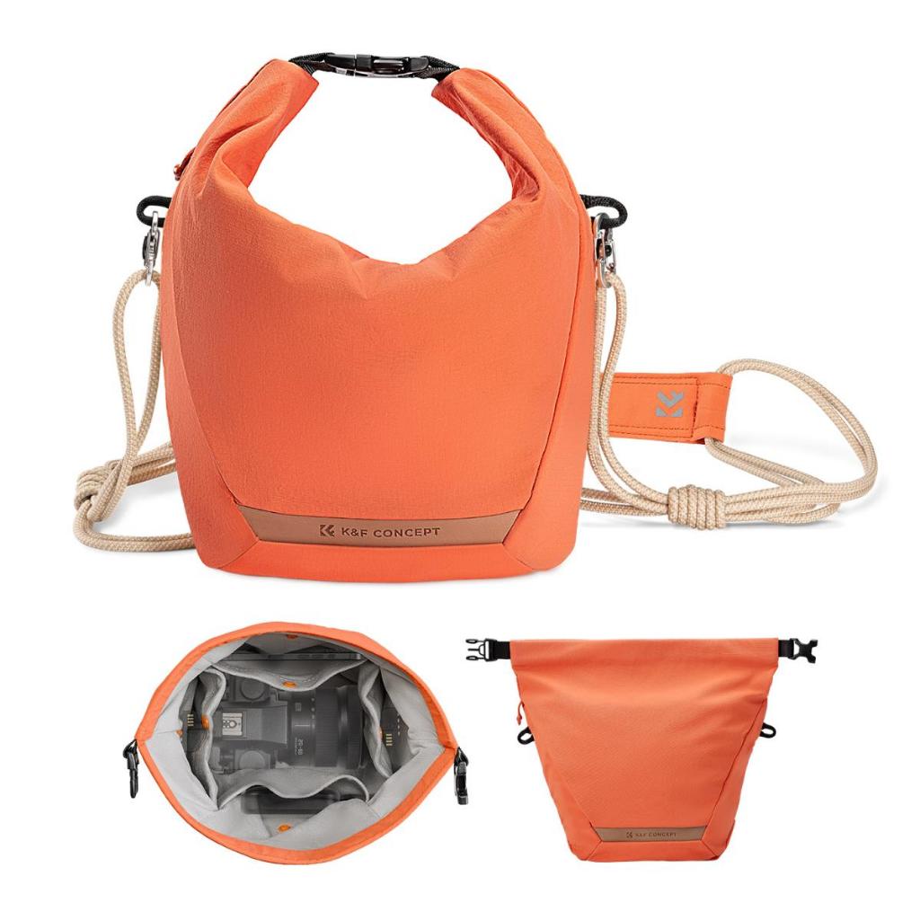 K&f Concept Camera Sling Bag กระเป๋ากล้องขนาดเล็ก กระเป๋าสะพายข้างและซับในน้ําหนักเบาสําหรับการป้องกันและอเนกประสงค์