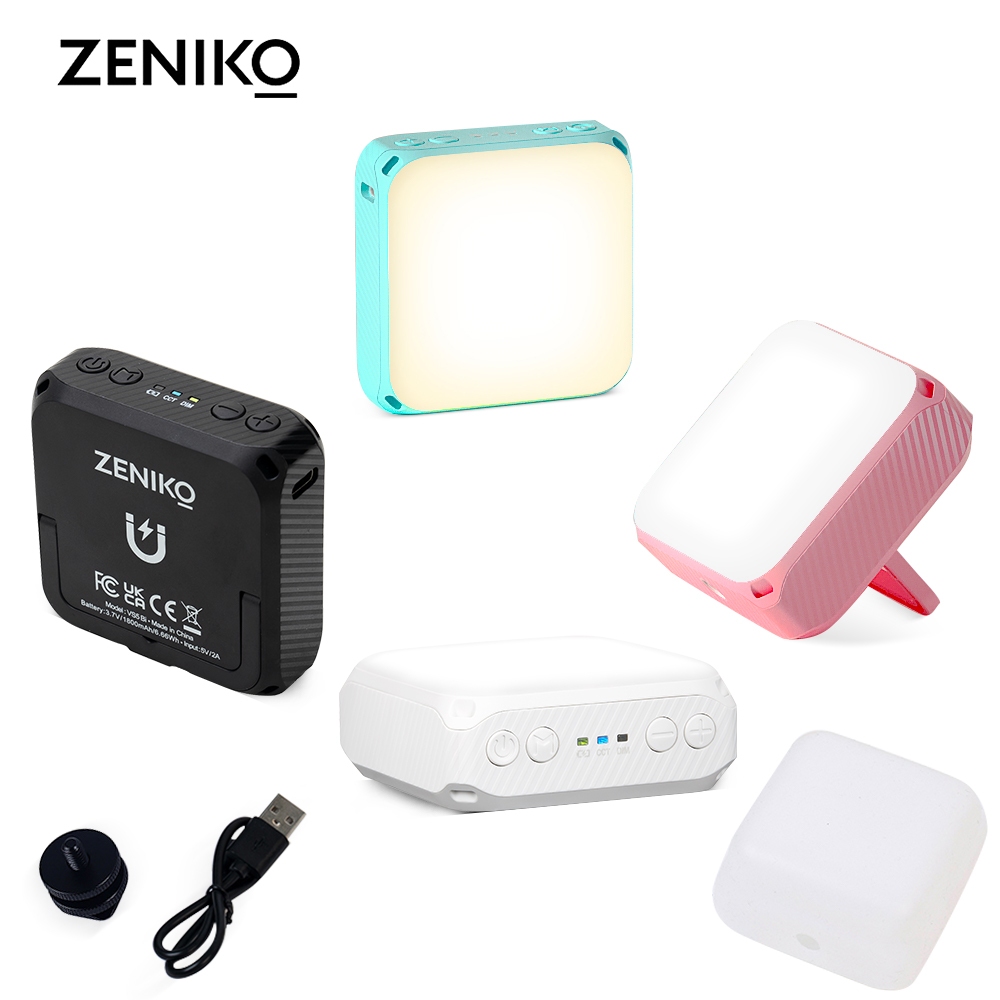 Zeniko VS5 Bi 2500K-8500K VS5 R Mini RGB Full Color Fill Light Dimmable Pocket Light พร้อม APP สําหร