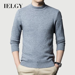 อิลกี้ เสื้อสเวตเตอร์สีทึบคอปกสูงครึ่งตัวสําหรับผู้ชายเป็นแฟ…