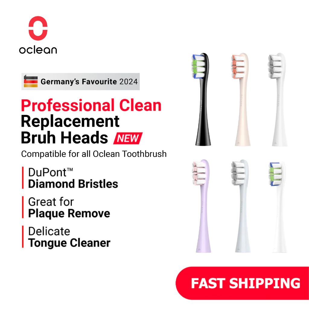 พร้อมสต็อกOclean หัวแปรงสีฟันแบบถอดเปลี่ยนได้เข้ากันได้สําหรับแปรงสีฟันไฟฟ้า Oclean ทุกรุ่น Professional Clean- 2 ชิ้น
