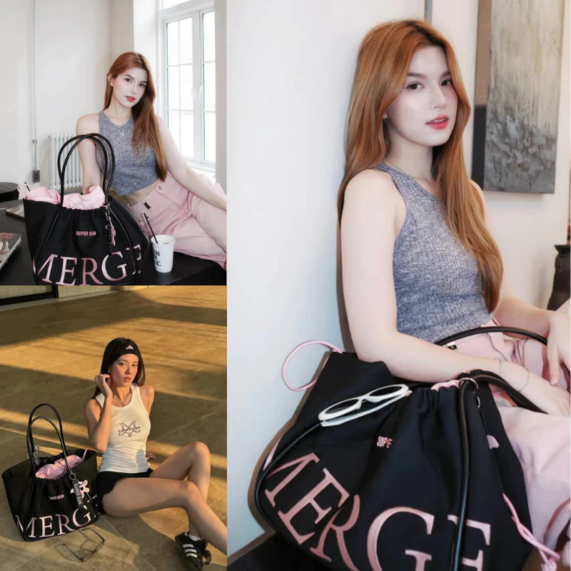 C&k Womens Shoulder Tote Bag Fashion Letter Design Large Capacity Daily Matching