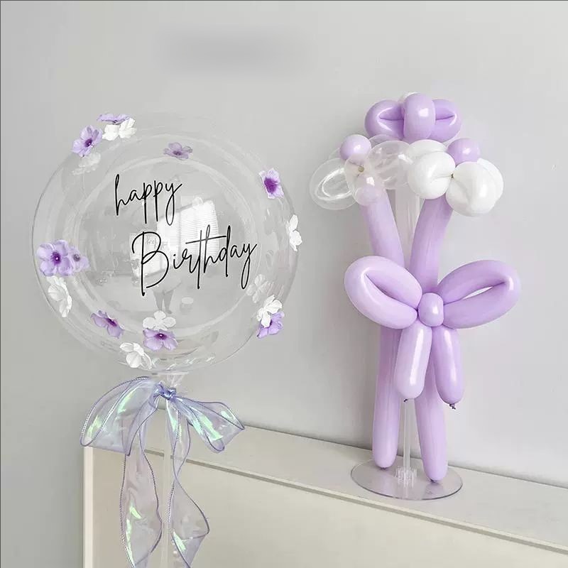 ชุดลูกโป่งเค้กสีม่วงช่อดอกไม้ลูกโป่งสาวงานเลี้ยงวันเกิด 16 18 20th Dusty สีชมพู 100 วัน Baby Shower 