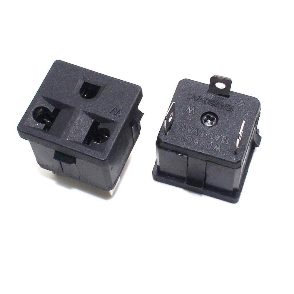 2pcs America AC Power PDU ซ็อกเก็ต US 3 แจ็คหญิง Inlet Connector ประกอบติดตั้งแผงไฟฟ้า Receptacle ซ็อกเก็ต 15A125V AC/10A250V