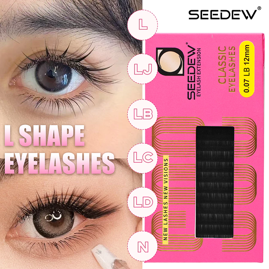 Seedew L LJ LB LC LD LU ขนตาต่อ ขนตาปลอม คุณภาพสูง การต่อขนตา L Curl ขนตา foxy