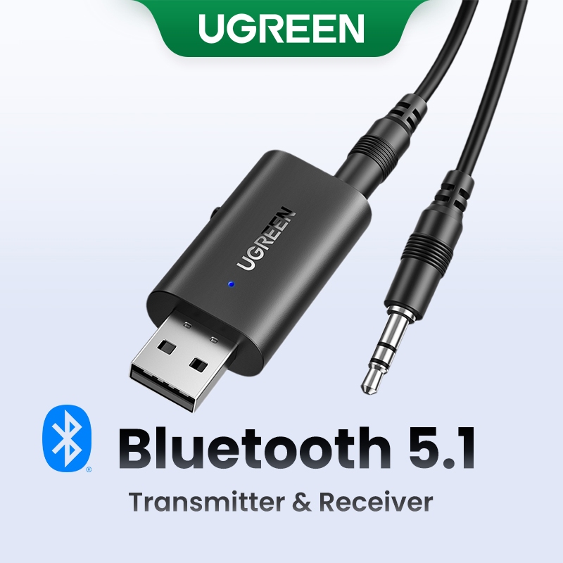 Ugreen 2 in 1 อะแดปเตอร์รับส่งสัญญาณเสียงสเตอริโอ บลูทูธไร้สาย 5.1 แจ็ค Aux 3.5 