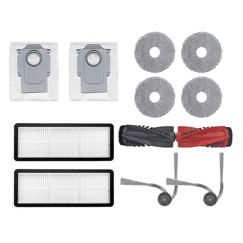 แปรงหลัก/แปรงด้านข้าง/ตัวกรอง/ถุงเก็บฝุ่น/ผ้าม็อบเข้ากันได้กับ Roborock P20 PRO/Qrevo Curv Qrevo Edg