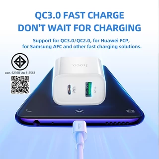 hoco. C80 Fast Charger หัวชาร์จเร็ว หัวชาร์จเร็ว 20 วัตต์ รองรับพอร์ต usb + อัปเดตคู่ 1 ปี