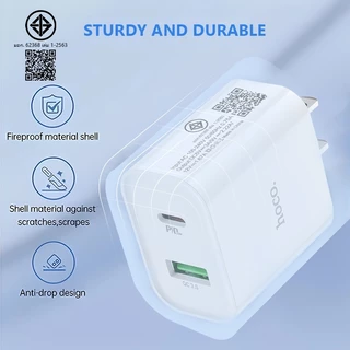 hoco. C80 Fast Charger หัวชาร์จเร็ว หัวชาร์จเร็ว 20 วัตต์ รองรับพอร์ต usb + อัปเดตคู่ 1 ปี