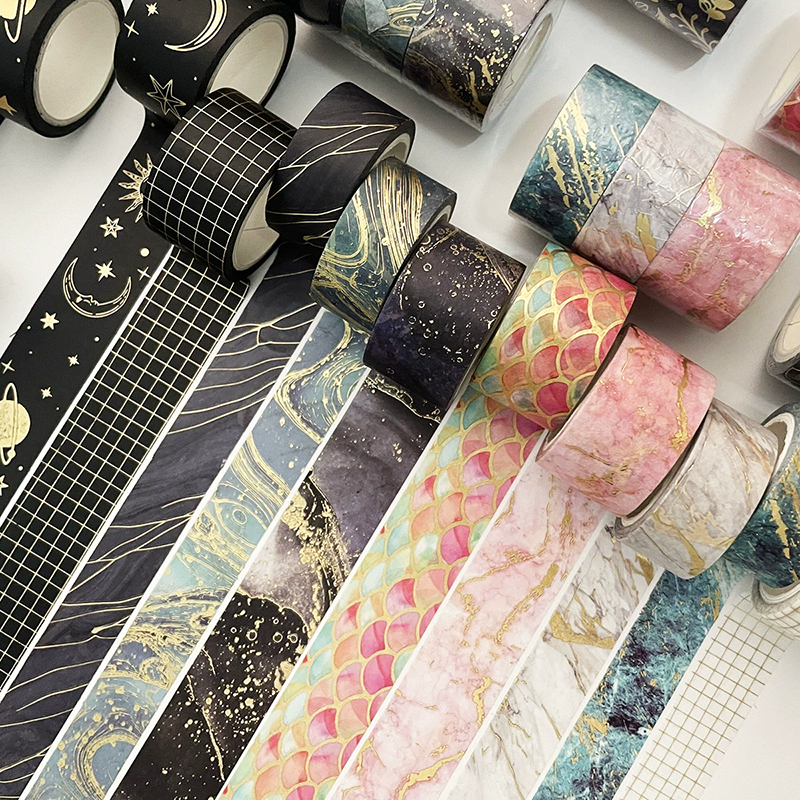 3 ม้วน/ชุด 5 เมตร Ins Gold Stamping Washi เทป Gilding Self กาว Journal Planner Masking เทป DIY Scrapbooking ไดอารี่สติกเกอร์วัสดุ Art หัตถกรรม ราคา ถูกที่สุด ดีลบีเคเค แกลเลอรีภาพที่ 4