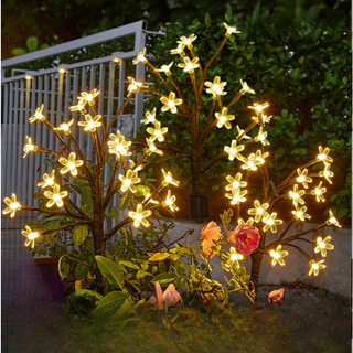 Solar Cherry Blossom Garden Lights Outdoor Waterproof Solar Lighting Suitable For Wedding Courtyard Passage Christmas Decoration