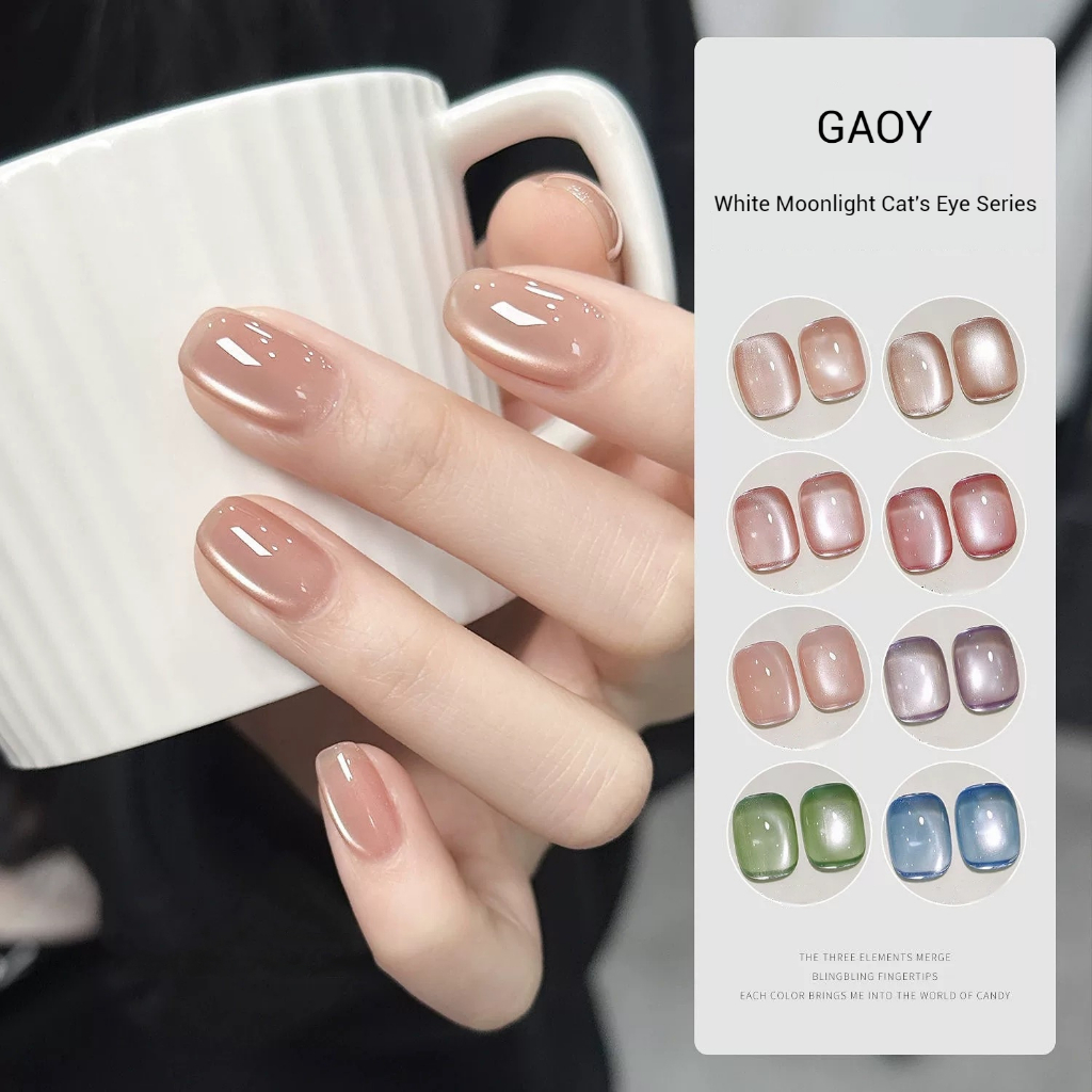 Gaoy Moonlight CatS Eye Nail Polish Gel 11ML Ice Transparent Glass Bead CatS Eye Gel UV Gel