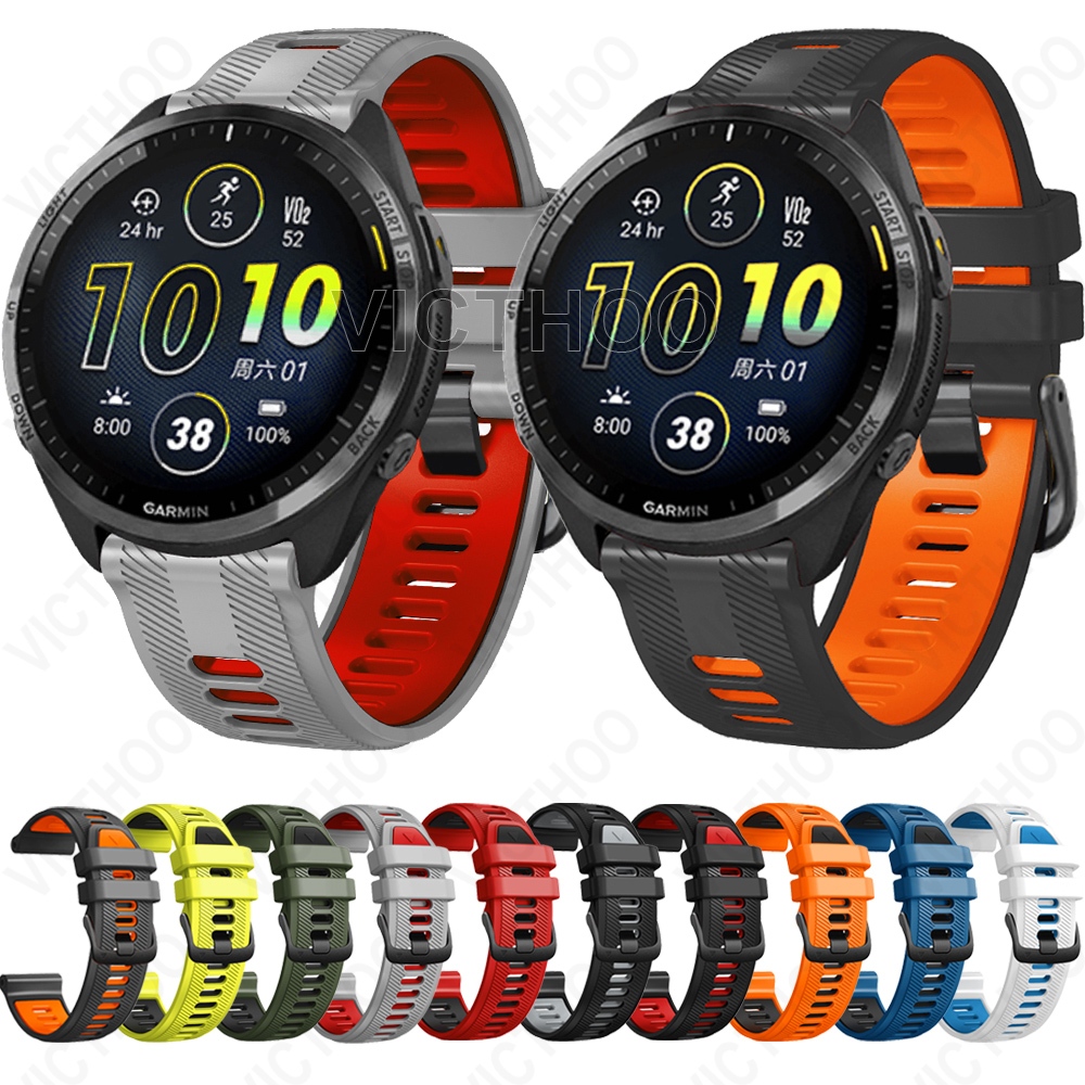 22mm ซิลิโคนสายรัดข้อมือปล่อยสร้อยข้อมือ ให้ Garmin Forerunner 965 / 955 / 945 / 935 / Descent G1