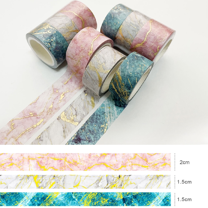 3 ม้วน/ชุด 5 เมตร Ins Gold Stamping Washi เทป Gilding Self กาว Journal Planner Masking เทป DIY Scrapbooking ไดอารี่สติกเกอร์วัสดุ Art หัตถกรรม ราคา ถูกที่สุด ดีลบีเคเค แกลเลอรีภาพที่ 5