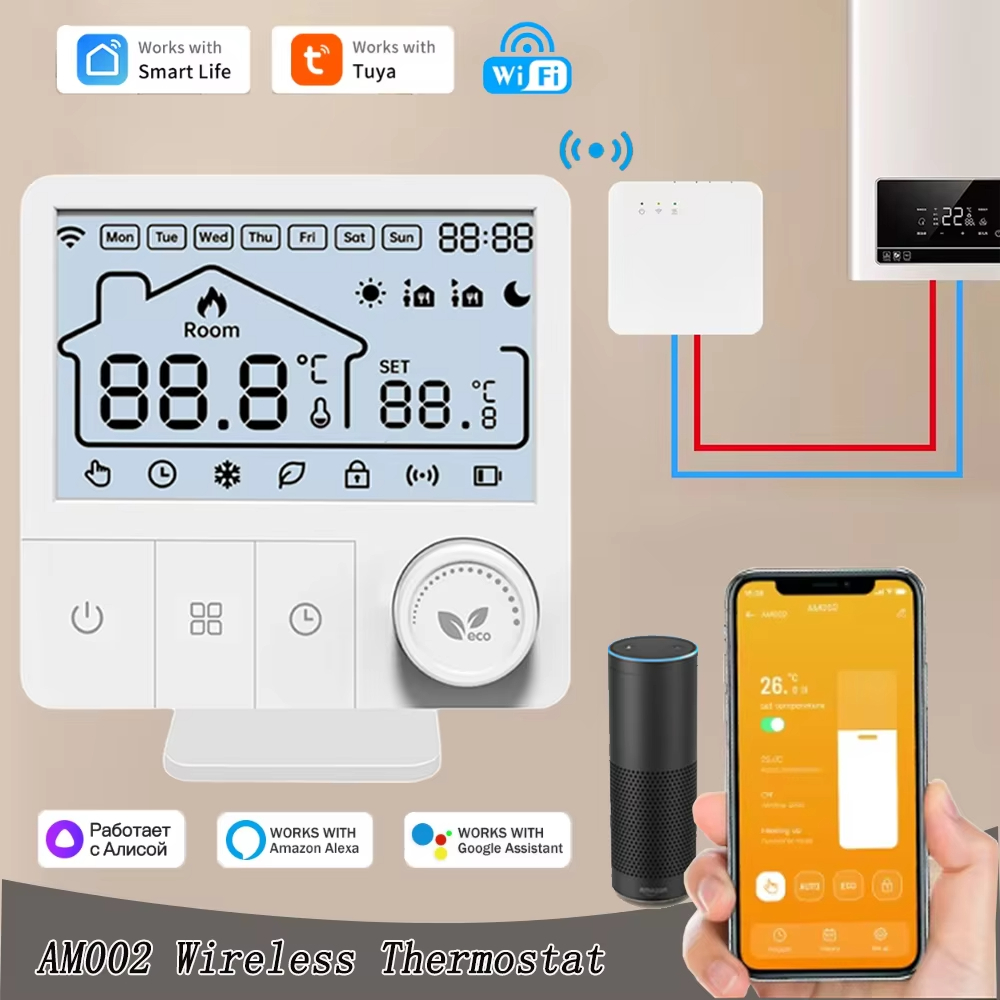 Tuya RF Wireless Thermostat สมาร์ท WiFi เครื่องควบคุมอุณหภูมิชั้นความร้อนหม้อต้มแก๊ส Thermostat สําห