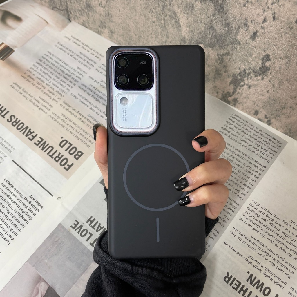 เคสโทรศัพท์เคลือบแม่เหล็ก PC บางเฉียบสําหรับ Vivo V40 V30 Pro V29 V27 X200 X100 Pro ปลอกกันกระแทกปกแข็ง