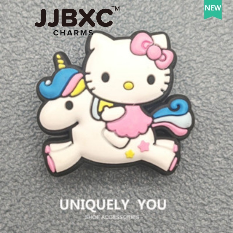 JJBXC ตัวติดรองเท้า charm ของตกแต่งรองเท้า Hello Kitty ซีรีส์ หัวเข็มขัดน่ารัก KT Cat อุปกรณ์ตกแต่งรองเท้า - รูปที่ 2
