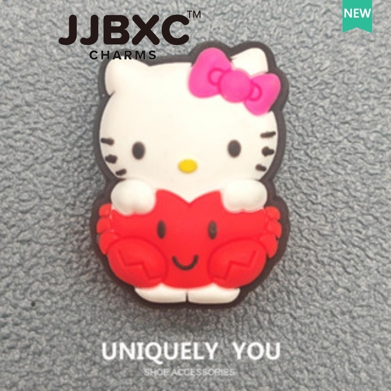 JJBXC ตัวติดรองเท้า charm ของตกแต่งรองเท้า Hello Kitty ซีรีส์ หัวเข็มขัดน่ารัก KT Cat อุปกรณ์ตกแต่งรองเท้า - รูปที่ 5