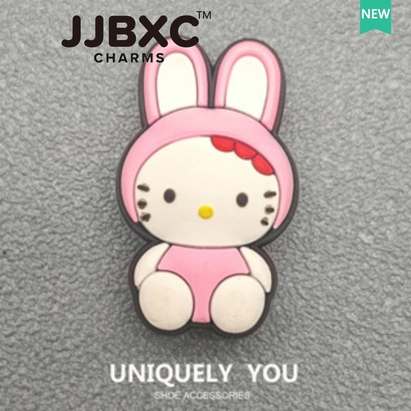 JJBXC ตัวติดรองเท้า charm ของตกแต่งรองเท้า Hello Kitty ซีรีส์ หัวเข็มขัดน่ารัก KT Cat อุปกรณ์ตกแต่งรองเท้า - รูปที่ 7
