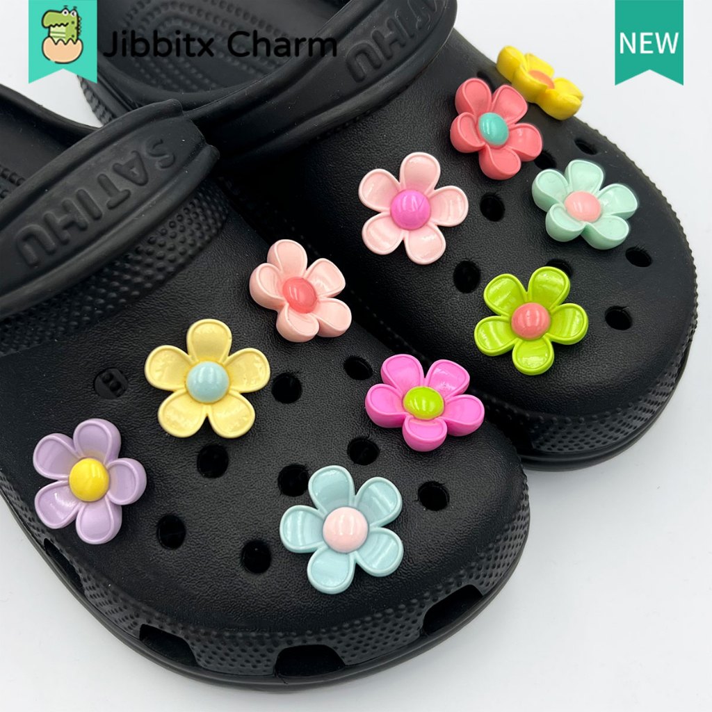 Jibbits Fashion Clog Jibbitx Charm สร้างสรรค์น่ารักการ์ตูนสีสันสดใสรูปแบบ DIY รองเท้าหัวเข็มขัด/รองเท้า Charm/ปุ่มบล็อก
