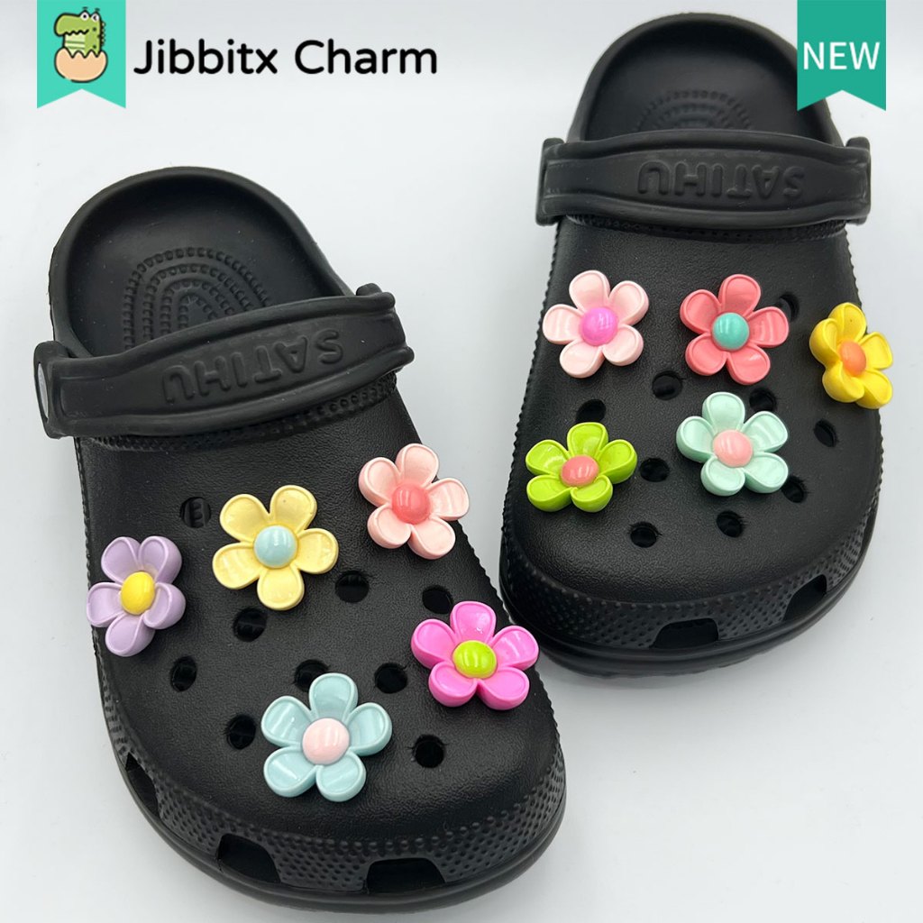Jibbits Fashion Clog Jibbitx Charm สร้างสรรค์น่ารักการ์ตูนสีสันสดใสรูปแบบ DIY รองเท้าหัวเข็มขัด/รองเท้า Charm/ปุ่มบล็อก