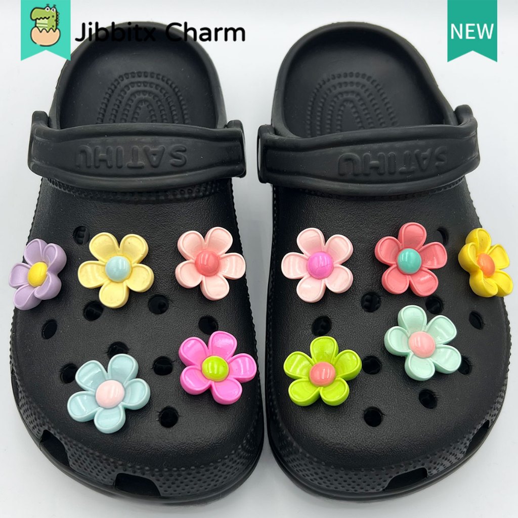 Jibbits Fashion Clog Jibbitx Charm สร้างสรรค์น่ารักการ์ตูนสีสันสดใสรูปแบบ DIY รองเท้าหัวเข็มขัด/รองเท้า Charm/ปุ่มบล็อก