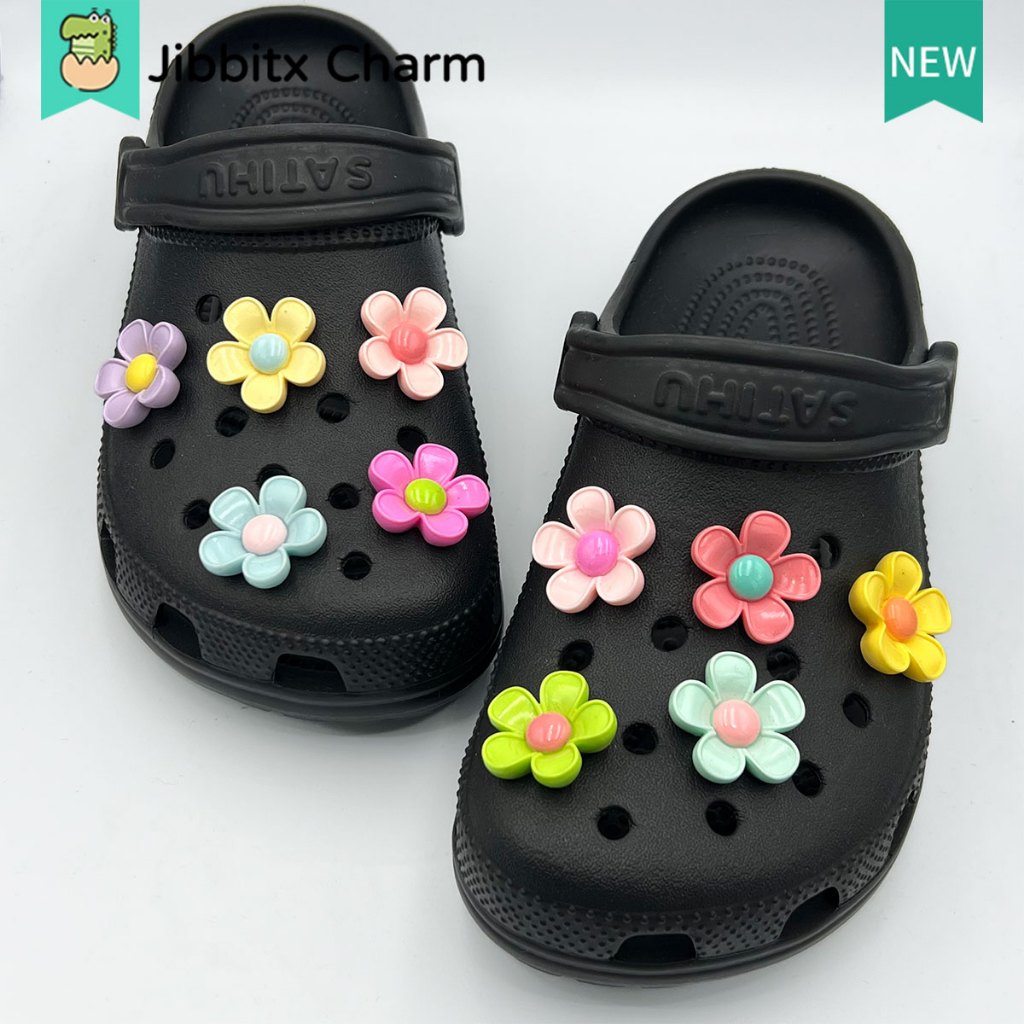 Jibbits Fashion Clog Jibbitx Charm สร้างสรรค์น่ารักการ์ตูนสีสันสดใสรูปแบบ DIY รองเท้าหัวเข็มขัด/รองเท้า Charm/ปุ่มบล็อก