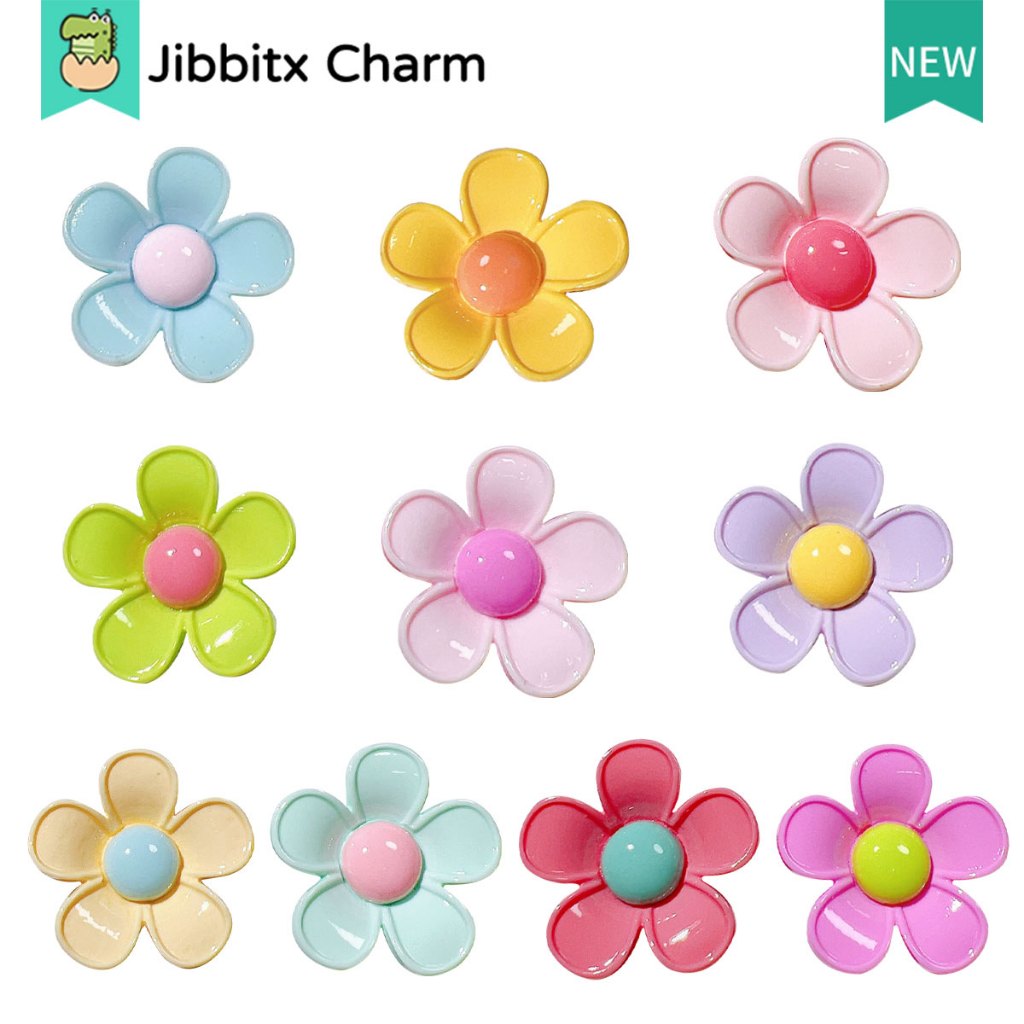 Jibbits Fashion Clog Jibbitx Charm สร้างสรรค์น่ารักการ์ตูนสีสันสดใสรูปแบบ DIY รองเท้าหัวเข็มขัด/รองเท้า Charm/ปุ่มบล็อก
