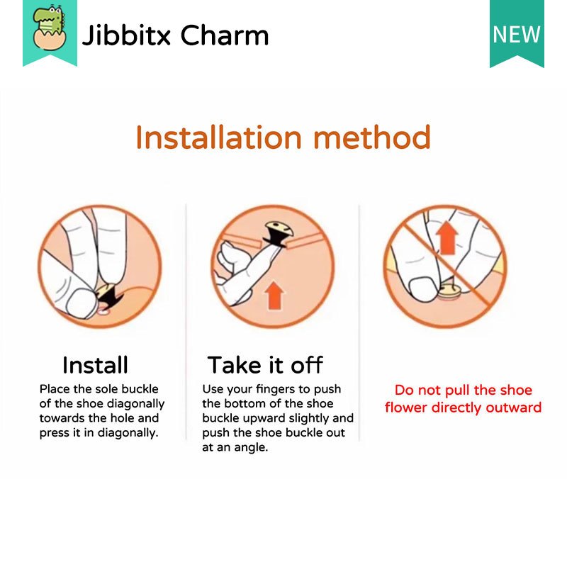 Jibbits Fashion Clog Jibbitx Charm สร้างสรรค์น่ารักการ์ตูนสีสันสดใสรูปแบบ DIY รองเท้าหัวเข็มขัด/รองเท้า Charm/ปุ่มบล็อก