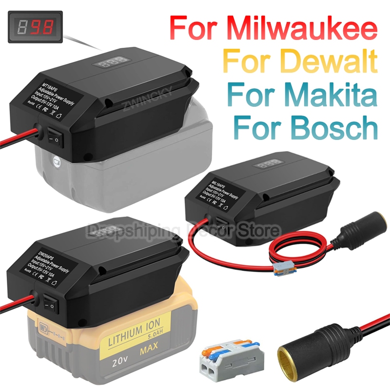 Dc 18V ถึง 12V Step Down Converter สําหรับ Makita/Dewalt/Milwaukee/Bosch 18V Li-ion แบตเตอรี่บุหรี่ไฟแช็กอะแดปเตอร์แรงดันไฟฟ้า Regulator