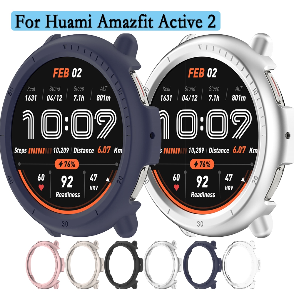 ฝาครอบนาฬิกาสําหรับ Huami Amazfit Active 2 เคสป้องกันพีซีที่ทนทานนาฬิกากลวงตกแต่งกรอบอุปกรณ์เสริม