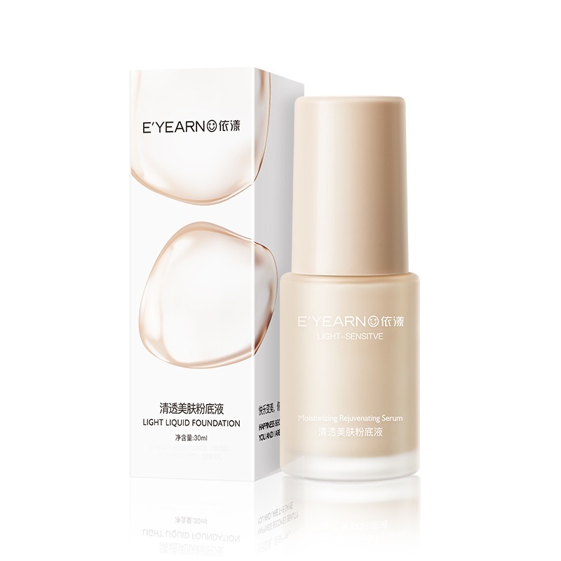 Eyearn Clear Skin Beauty Liquid Foundation, โปร่งแสงบางเบา, สดใสสม่ําเสมอ, โปร่งแสงสด, เริ่มต้นการเดินทางผิวไร้ที่ติของคุณ!สีผิวโมดิฟายตามธรรมชาติ, รูขุมขนซ่อนและฝ้าเล็ก, เนื้อบางเบา, แป้งไม่ติด, ไม่หนัก, ควบคุมความมันชุ่มชื้น, ผิวเรืองแสงทุกสภาพอากาศ, คว