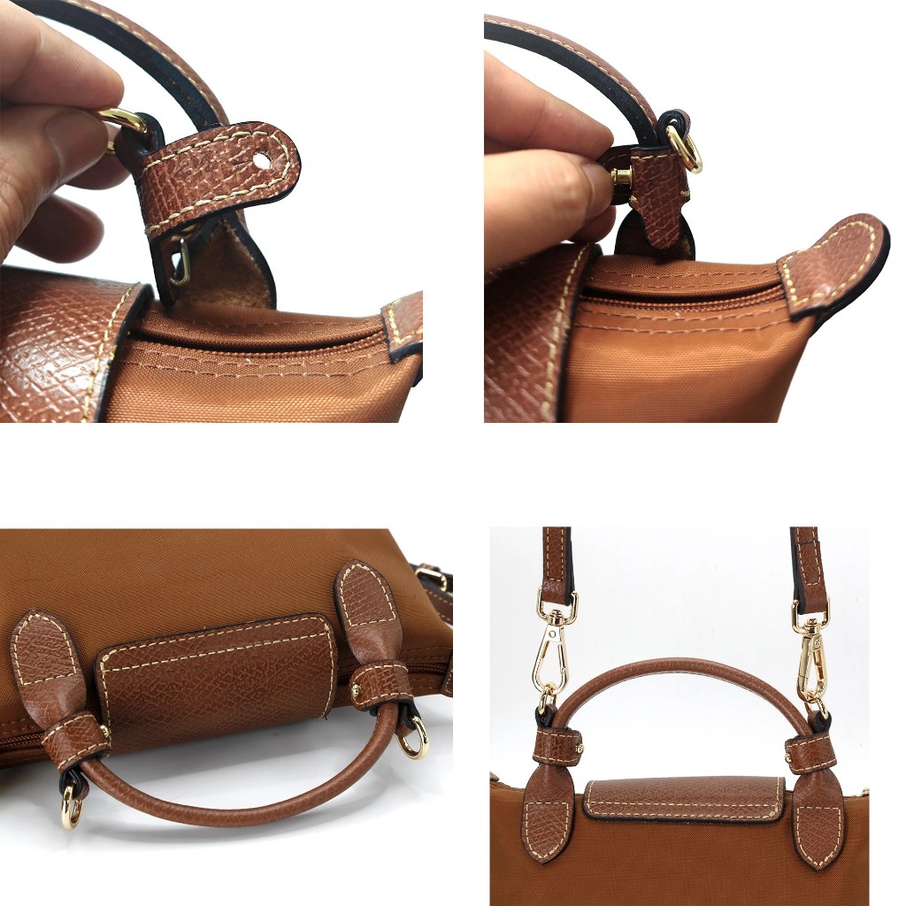 Longchamp ชุดสายคล้องไหล่ หนัง ขนาดเล็ก ปรับได้ ไม่ต้องเจาะรู