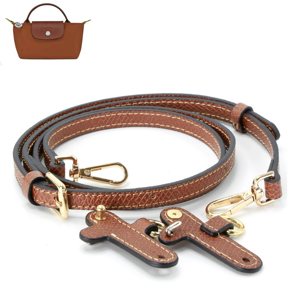 Longchamp ชุดสายคล้องไหล่ หนัง ขนาดเล็ก ปรับได้ ไม่ต้องเจาะรู