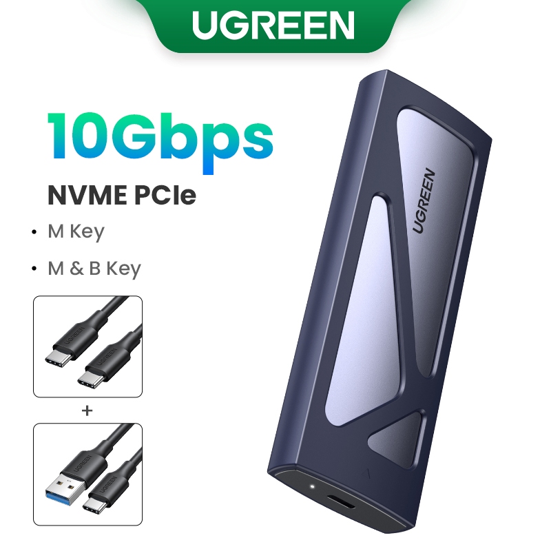Ugreen M2 เคส SSD NVME Dual Protocol M.2 เป็น USB Type C 3.1 SSD อะแดปเตอร์ สําหรับ NVME PCIE NGFF SSD Disk Box
