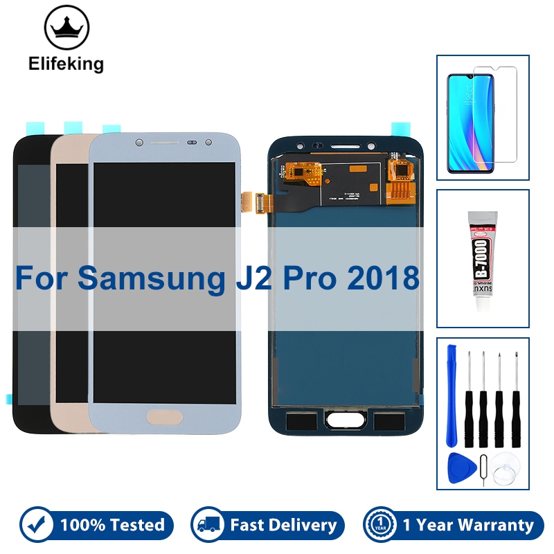 No Dead Pixel LCD สําหรับ Samsung Galaxy J2 Pro 2018 จอแสดงผล Touch Screen Digitizer Assembly SM-J250F J250G เปลี่ยน