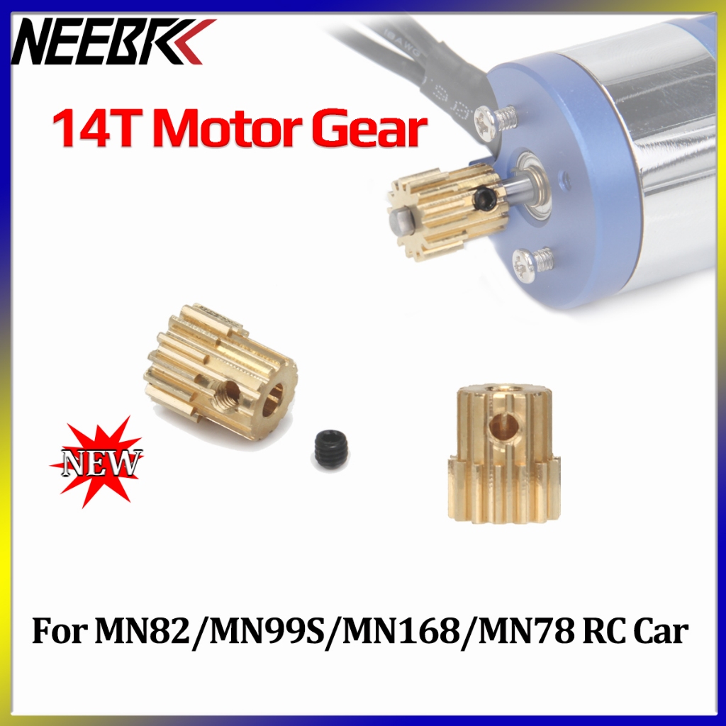 Neebrc มอเตอร์ Pinion เกียร์ 14T โลหะ Pinion มอเตอร์เกียร์สกรูสําหรับ MN82/MN99S/MN168/MN78 Rc รุ่นร