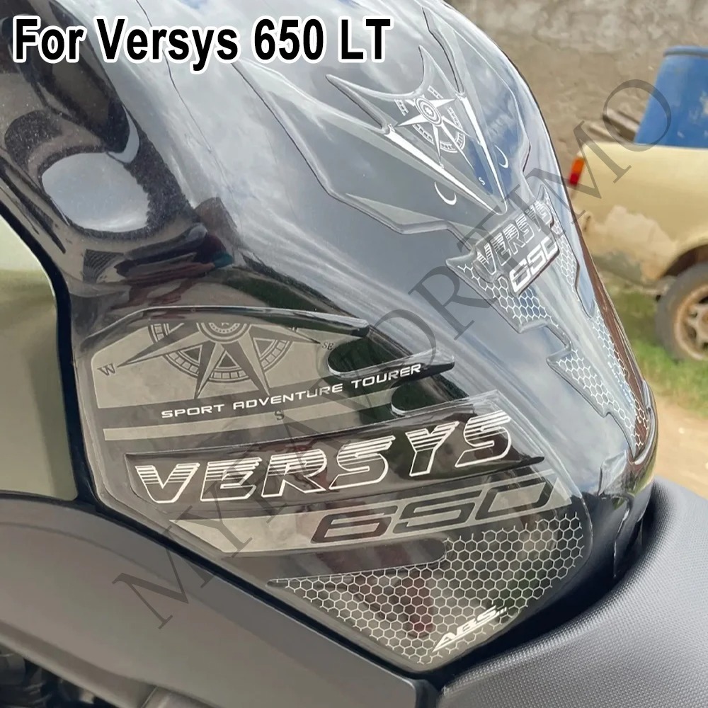 Versys 650LT รถจักรยานยนต์ถังน้ํามันเชื้อเพลิง Pad Protector สติกเกอร์ Decals ชุดสําหรับ Kawasaki Versys 650 LT 650LT ผจญภัย Touring