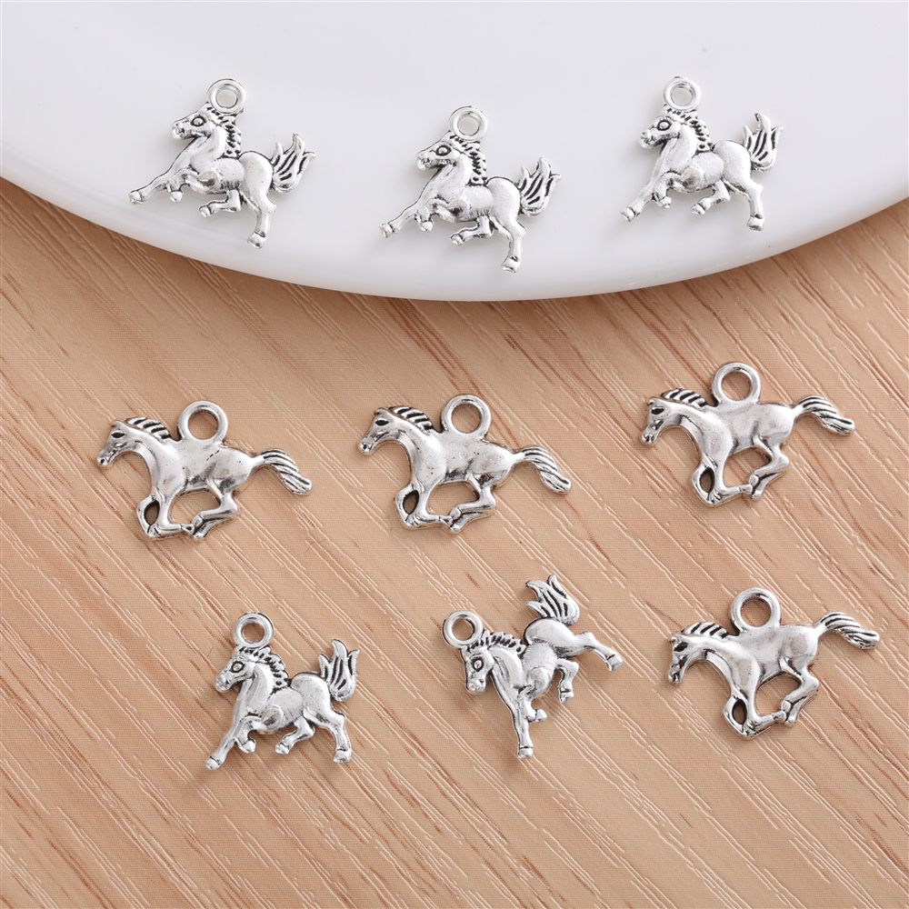 20ชิ้นโลหะม้าการเชื่อมต่อเสน่ห์จี้สําหรับผู้หญิง ทําเอง เครื่องประดับทํางานฝีมือและงานฝีมืออุปกรณ์เสริม