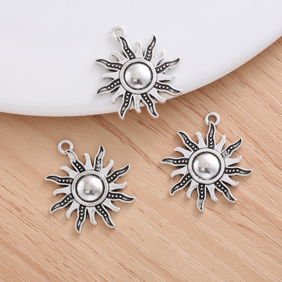 10 ชิ้นโลหะ Sun Charm จี้สําหรับผู้หญิง DIY เครื่องประดับทํางานฝีมือและหัตถกรรมอุปกรณ์เสริม