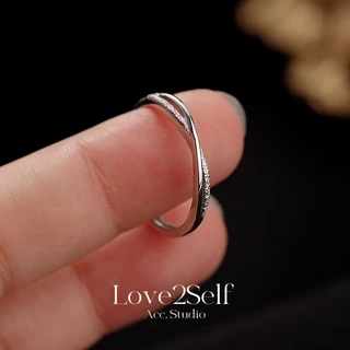 Love2Self J045 แฟชั่น Cross Zirconia แหวนปรับสําหรับผู้หญิงเปิดแหวนออกแบบสวมใส่ทุกวัน